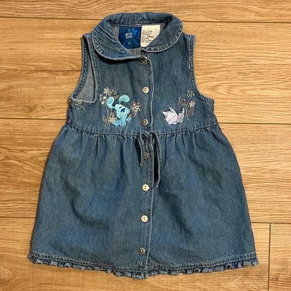 Vintage Blues Clues embroidered denim dress